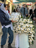 باکس گل استوانه ای سفید فلوبار
