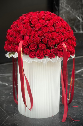 باکس گل لاکچری استوانه ای رز فلوبار