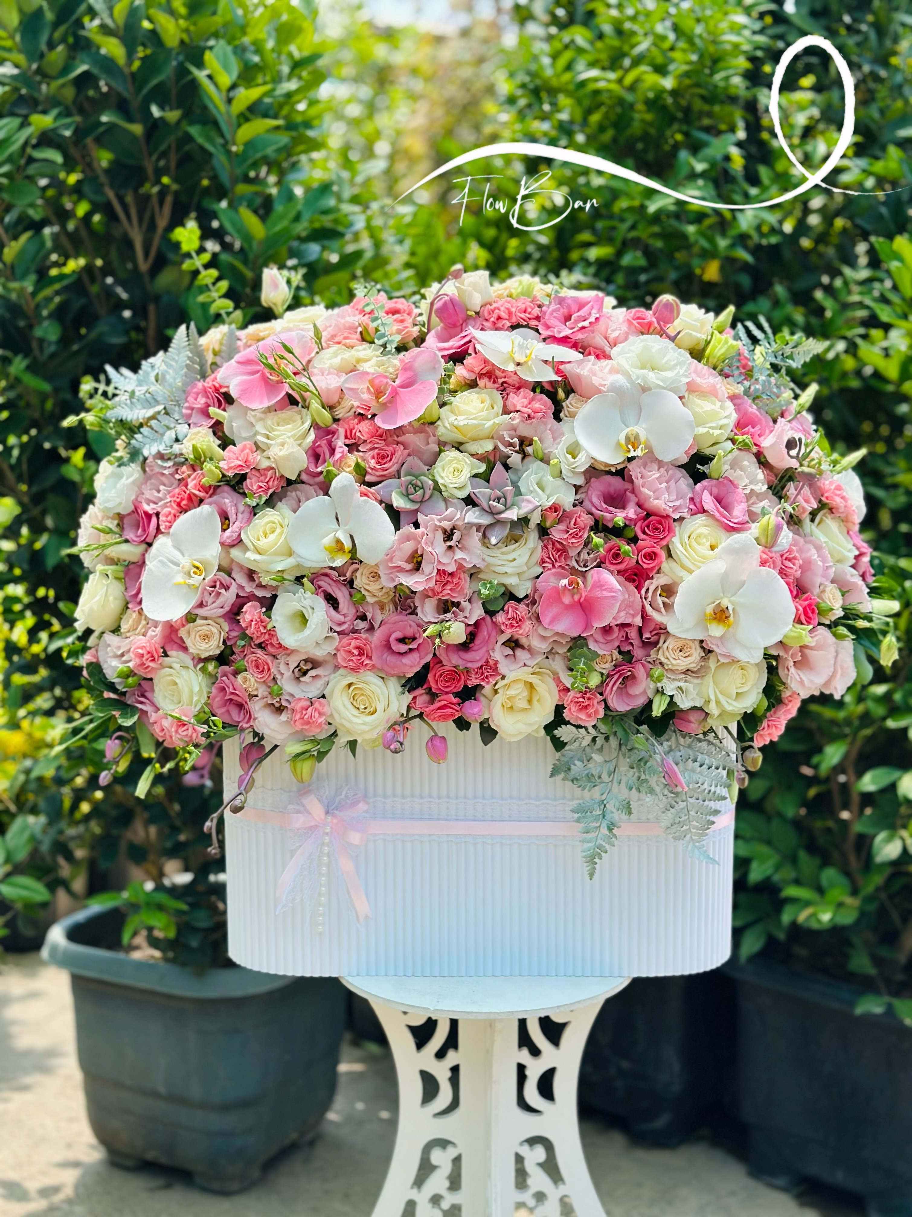 باکس گل صورتی لاکچری فلوبار